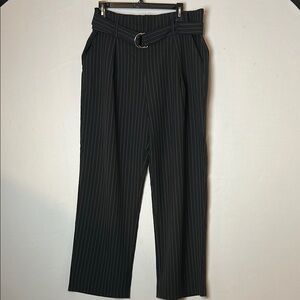Solitaire Women’s Dress Pant  Striped High Rise Straight Leg Size XL